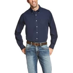 'Ariat' Men's Wrinkle Free Button Down - Navy