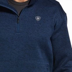 'Ariat' Men's Caldwell 1/4 Zip Pullover - Indigo Heather 6 'Ariat' Men's Caldwell 1/4 Zip Pullover - Indigo Heather -WinterWanderlust Adventures 10033005 detail02 1024x1024@2x