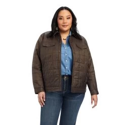 'Ariat' Women's Puffer Trucker Insulated Jacket - Banyan Bark 9 'Ariat' Women's Puffer Trucker Insulated Jacket - Banyan Bark -WinterWanderlust Adventures 10041403 front plus 1024x1024@2x