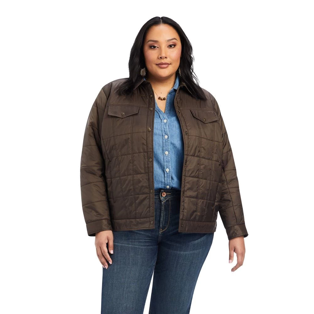'Ariat' Women's Puffer Trucker Insulated Jacket - Banyan Bark 6 'Ariat' Women's Puffer Trucker Insulated Jacket - Banyan Bark - Image 4