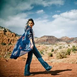 'Ariat' Women's Coatigan Chimayo Sweater - Navy Jacquard -inspired Pattern Created By The Artists At -WinterWanderlust Adventures 10042144 lifestyle 1024x1024@2x