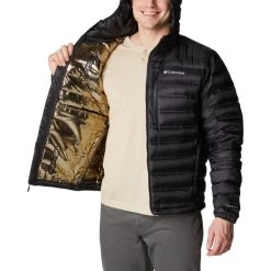 COLUMBIA Men's Pebble Peak Down Hooded Jacket -WinterWanderlust Adventures 2081969 001 alt4