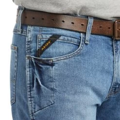 'Ariat' Men's Rebar M4 Relaxed DuraStretch Boot Cut - Blue Haze -WinterWanderlust Adventures F18 MNS WORK 10021854 detail02 1024x1024@2x