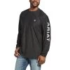 'Ariat' Men's Charger Logo Long Sleeve T-Shirt - Charcoal Heather -WinterWanderlust Adventures F20 MNS WEST Gaglione 10032774 front 1024x1024@2x