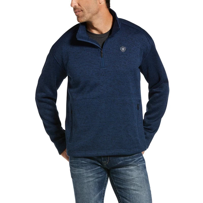 'Ariat' Men's Caldwell 1/4 Zip Pullover - Indigo Heather 3 'Ariat' Men's Caldwell 1/4 Zip Pullover - Indigo Heather
