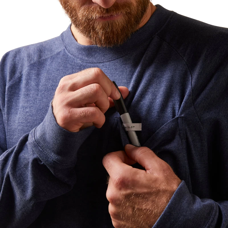 'Ariat' Men's Rebar Cotton Strong Graphic T-Shirt - Navy Heather 4 'Ariat' Men's Rebar Cotton Strong Graphic T-Shirt - Navy Heather - Image 2