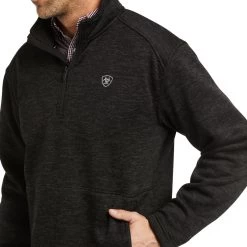 'Ariat' Men's Caldwell 1/4 Zip Pullover - Charcoal -WinterWanderlust Adventures F21 MNS WEST 10035302 detail01 1024x1024@2x