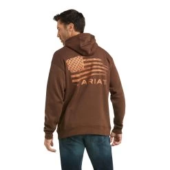 'Ariat' Men's Patriot 2.0 Hoodie - Tan / Dark Brown -WinterWanderlust Adventures F21 MNS WEST 10037270 back 1024x1024@2x