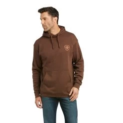 'Ariat' Men's Patriot 2.0 Hoodie - Tan / Dark Brown -WinterWanderlust Adventures F21 MNS WEST 10037270 front 1024x1024@2x