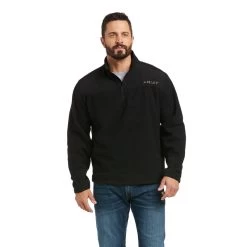 'Ariat' Men's Basis 2.0 1/4 Zip - Black