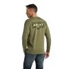 'Ariat' Men's Ariat Land Long Sleeve Tee - Military Heather -WinterWanderlust Adventures F21 MNS WEST 10038534 back 1024x1024@2x