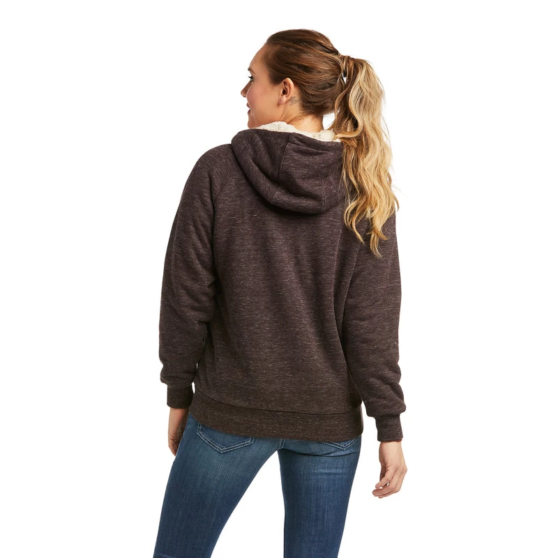 'Ariat' Women's R.E.A.L. Sherpa Full Zip Hoodie - Chocovine 4 'Ariat' Women's R.E.A.L. Sherpa Full Zip Hoodie - Chocovine - Image 2