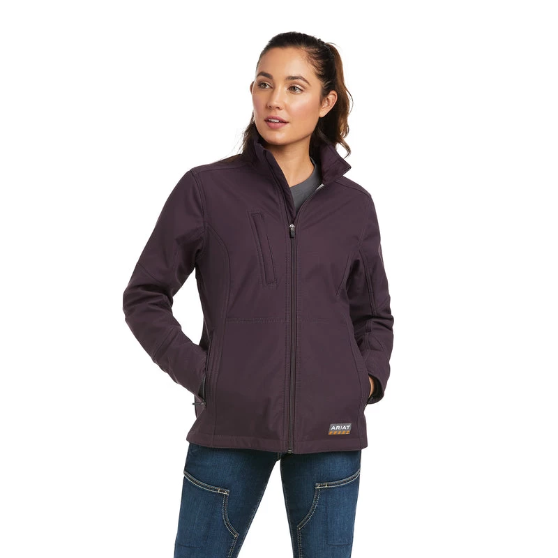 'Ariat' Women's Rebar Stretch Canvas Softshell Jacket - Purple Ikat 3 'Ariat' Women's Rebar Stretch Canvas Softshell Jacket - Purple Ikat