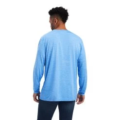 'Ariat' Men's Charger Logo Long Sleeve Tee - Aegean Blue -WinterWanderlust Adventures F22 MNS WEST 10041002 back 1024x1024@2x