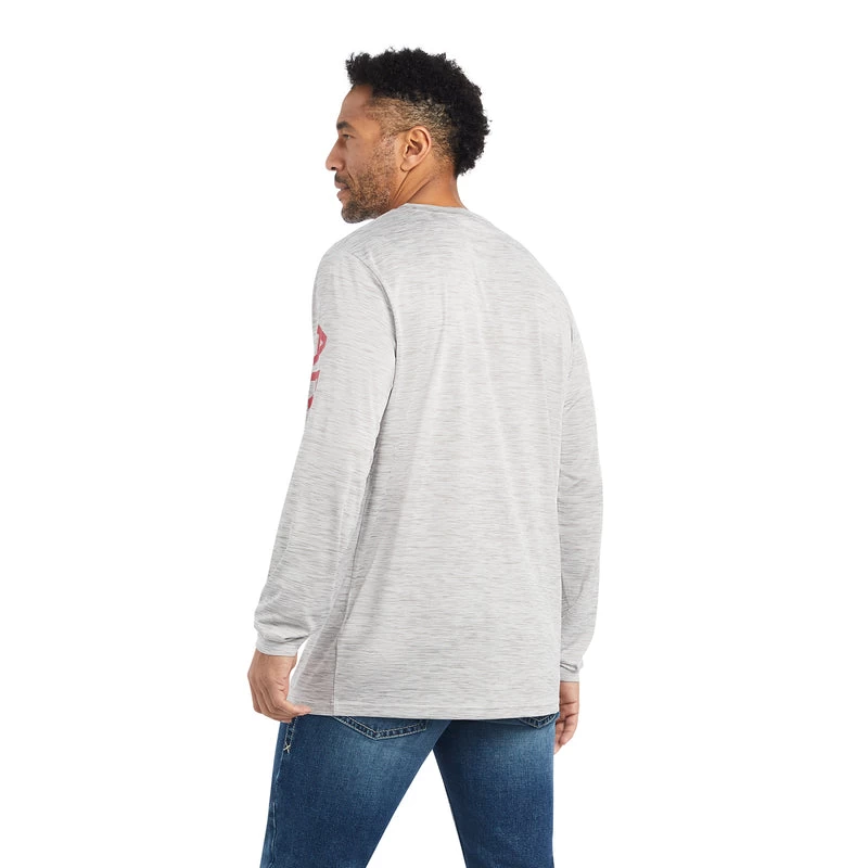 'Ariat' Men's Charger Logo T-Shirt - Light Grey Heather 5 'Ariat' Men's Charger Logo T-Shirt - Light Grey Heather - Image 3