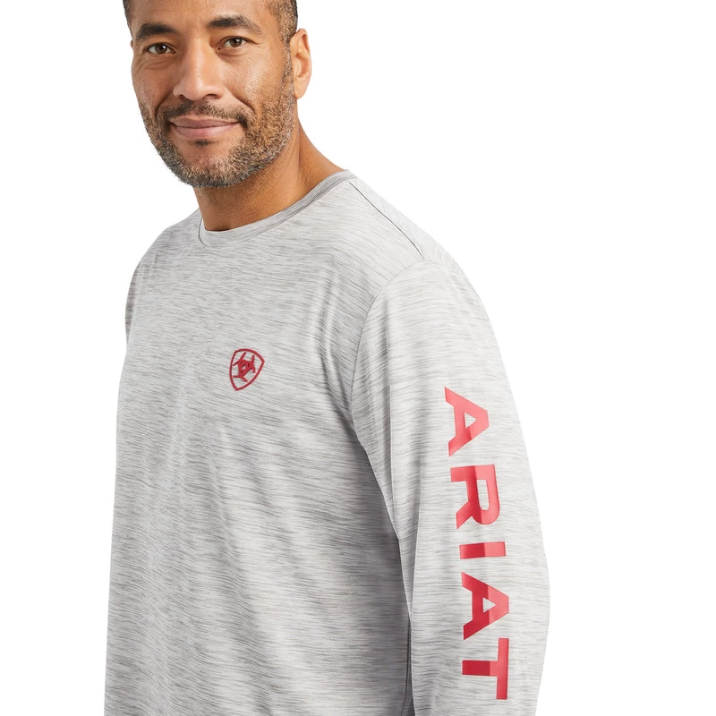 'Ariat' Men's Charger Logo T-Shirt - Light Grey Heather 3 'Ariat' Men's Charger Logo T-Shirt - Light Grey Heather