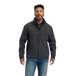 'Ariat' Men's Logo 2.0 Patriot Softshell Water Resistant Jacket - Charcoal -WinterWanderlust Adventures F22 MNS WEST 10041439 front 1024x1024@2x