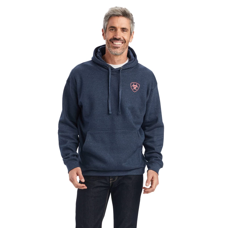 'Ariat' Men's ARIAT US Of A Hoodie - Navy Heather 5 'Ariat' Men's ARIAT US Of A Hoodie - Navy Heather - Image 3