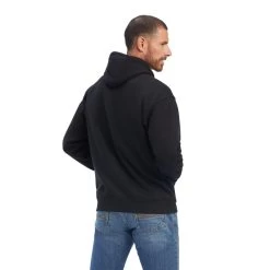 'Ariat' Men's USA Proud Hoodie - Black -WinterWanderlust Adventures F22 MNS WEST 10041720 back 1024x1024@2x