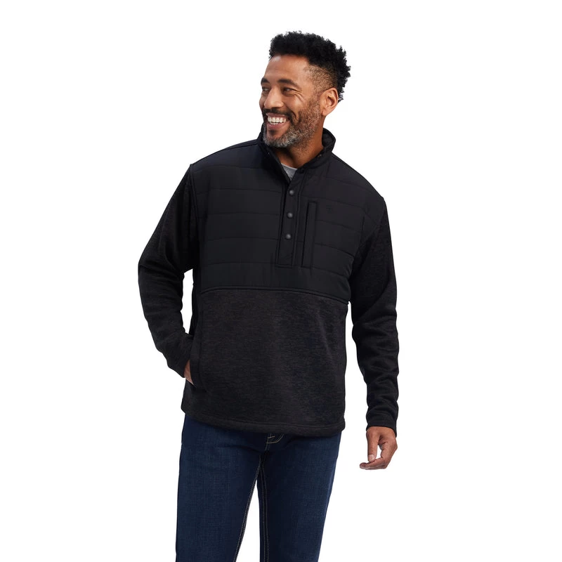 'Ariat' Men's Caldwell Snap Sweater - Charcoal 3 'Ariat' Men's Caldwell Snap Sweater - Charcoal