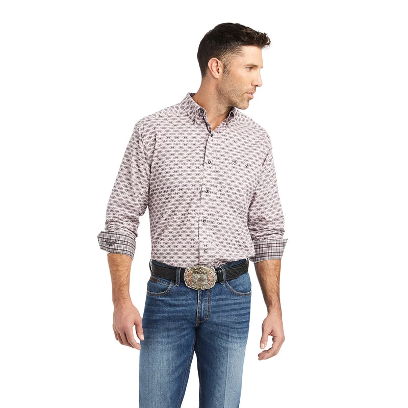 'Ariat' Men's Relentless Superior Stretch Classic Fit Button Down - Mauve 3 'Ariat' Men's Relentless Superior Stretch Classic Fit Button Down - Mauve