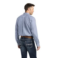 'Ariat' Men's Wrinkle Free Eldredge Button Down - Navy / White -WinterWanderlust Adventures F22 MNS WEST 10042287 back 1024x1024@2x