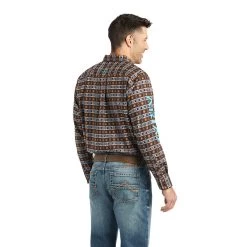 'Ariat' Men's Team Cashton Classic Fit Button Down - Black / Brown -WinterWanderlust Adventures F22 MNS WEST 10042357 back 1024x1024@2x