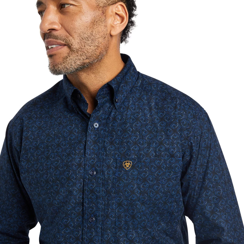 'Ariat' Men's Giles Classic Fit Button Down - Estate Blue 4 'Ariat' Men's Giles Classic Fit Button Down - Estate Blue - Image 2