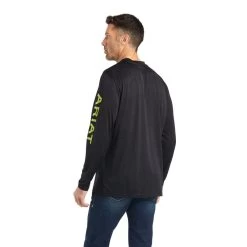 'Ariat' Men's Charger Logo T-Shirt - Black Heather -WinterWanderlust Adventures F22 MNS WEST 10042607 back 1024x1024@2x