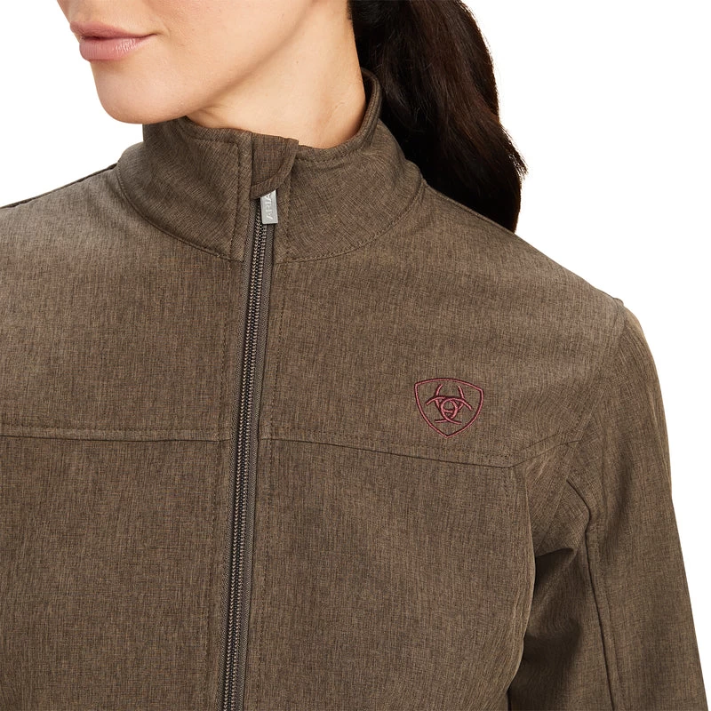 'Ariat' Women's New Team Softshell Jacket - Banyan Bark Heather 5 'Ariat' Women's New Team Softshell Jacket - Banyan Bark Heather - Image 3