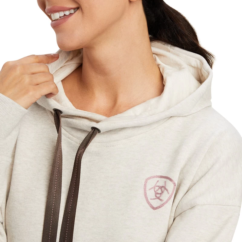 'Ariat' Women's Rabere Hoodie - Oatmeal Heather 4 'Ariat' Women's Rabere Hoodie - Oatmeal Heather - Image 2