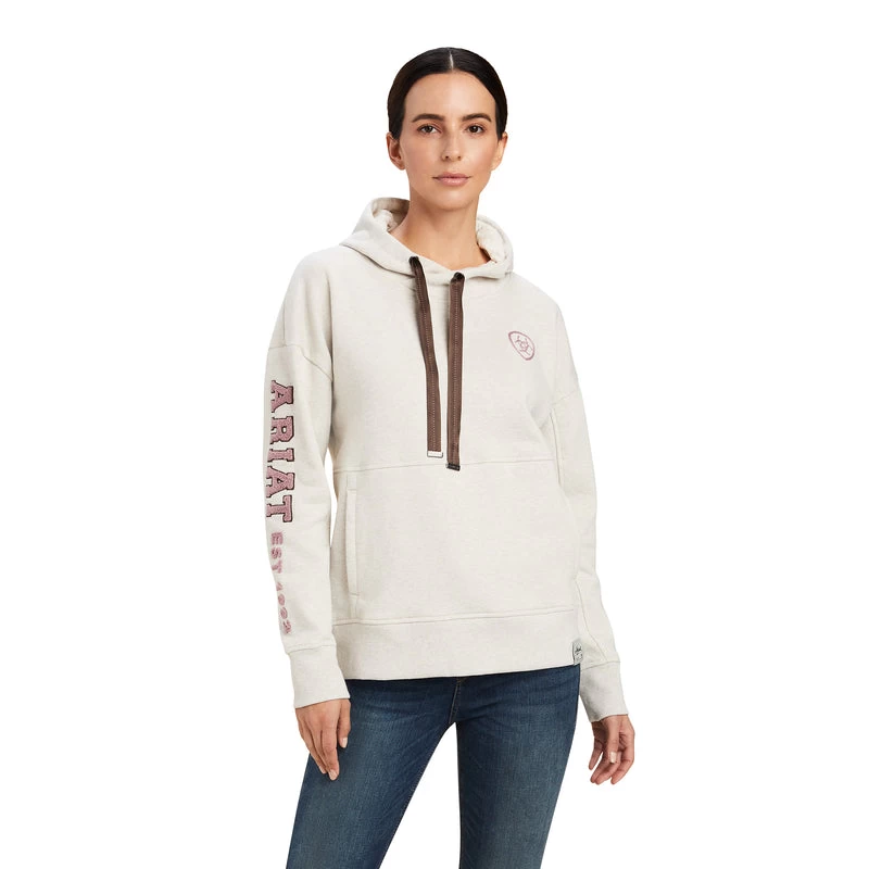 'Ariat' Women's Rabere Hoodie - Oatmeal Heather 3 'Ariat' Women's Rabere Hoodie - Oatmeal Heather