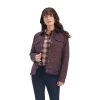 'Ariat' Women's Puffer Trucker Insulated Jacket - Mulberry Wine -WinterWanderlust Adventures F22 WMS WEST 10041402 front 1024x1024@2x