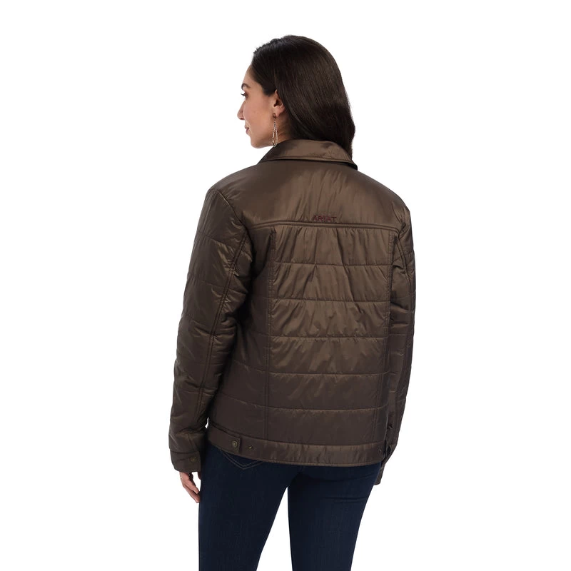 'Ariat' Women's Puffer Trucker Insulated Jacket - Banyan Bark 5 'Ariat' Women's Puffer Trucker Insulated Jacket - Banyan Bark - Image 3