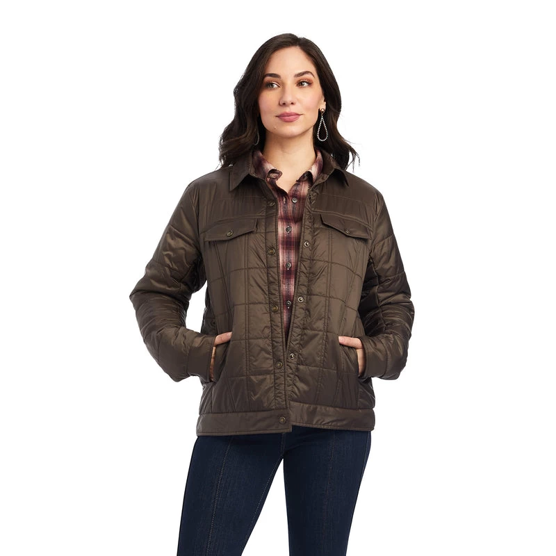 'Ariat' Women's Puffer Trucker Insulated Jacket - Banyan Bark 3 'Ariat' Women's Puffer Trucker Insulated Jacket - Banyan Bark