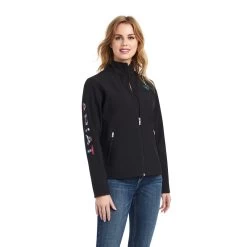 'Ariat' Women's Team Logo Softshell Chimayo Jacket - Black / New Mexico Navy Print