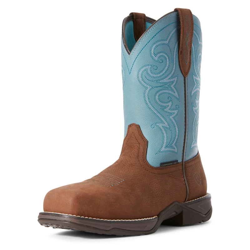 'Ariat' Women's 10" Anthem Comp Toe Work - Brown / Arctic Ice 4 'Ariat' Women's 10" Anthem Comp Toe Work - Brown / Arctic Ice - Image 2