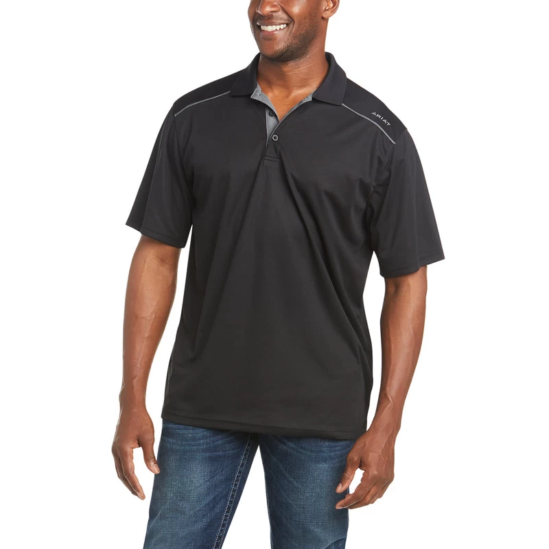 'Ariat' Men's Tek 2.0 Polo - Black 3 'Ariat' Men's Tek 2.0 Polo - Black