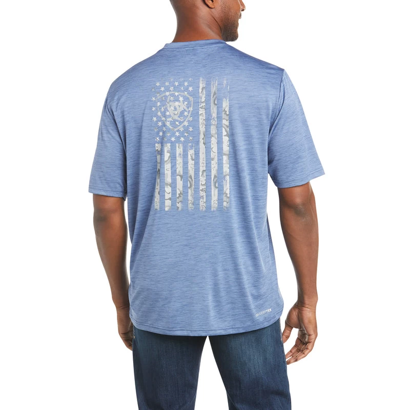'Ariat' Men's Charger Graphic Flag T-Shirt - Old Bay 4 'Ariat' Men's Charger Graphic Flag T-Shirt - Old Bay - Image 2