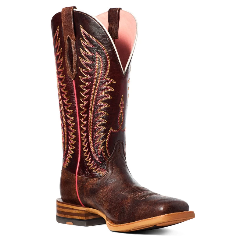 'Ariat' Women's 12" Belmont Western Square Toe - Crackled Cafe 6 'Ariat' Women's 12" Belmont Western Square Toe - Crackled Cafe - Image 4