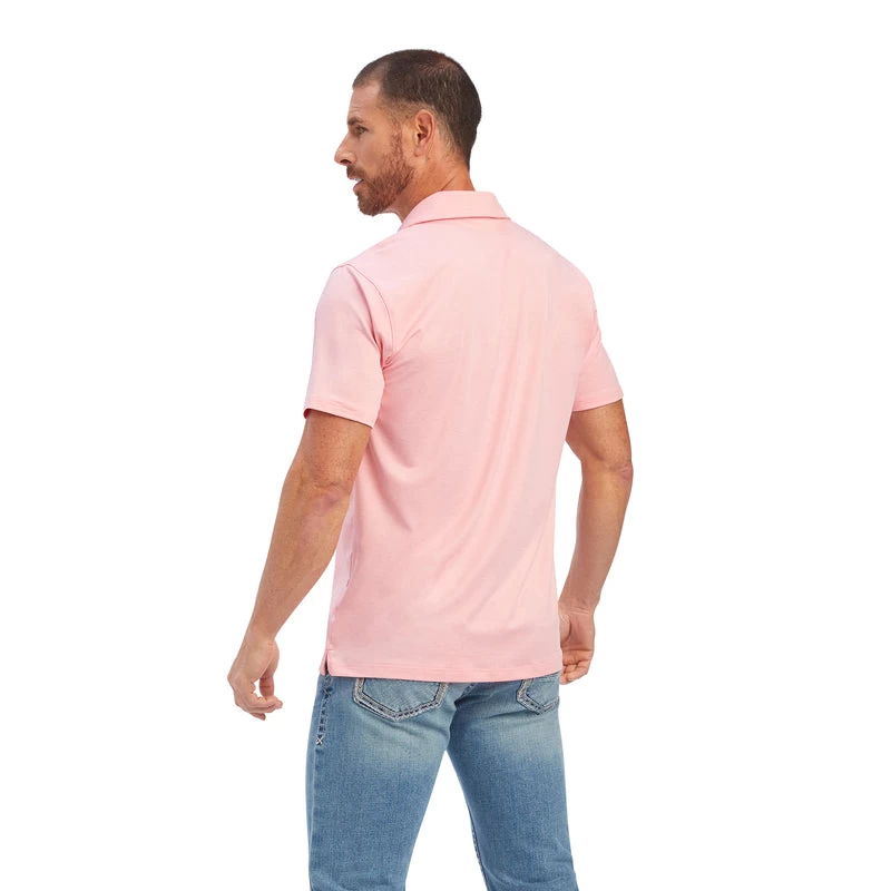 'Ariat' Men's Charger 2.0 Fitted Polo - Peony 4 'Ariat' Men's Charger 2.0 Fitted Polo - Peony - Image 2