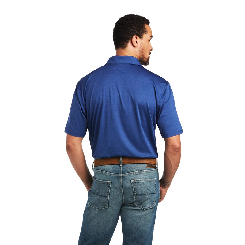 'Ariat' Men's Charger 2.0 Polo - Nocturnal Blue 4 'Ariat' Men's Charger 2.0 Polo - Nocturnal Blue - Image 2
