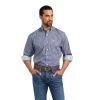 'Ariat' Men's Wrinkle Free Ernest Classic Fit Button Down - Nocturnal Blue -WinterWanderlust Adventures S22 MNS WEST 10040727 front 1024x1024@2x