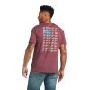 'Ariat' Men's Buckle Flag Short Sleeve - Burgundy -WinterWanderlust Adventures S22 MNS WEST 10040871 back 1024x1024@2x