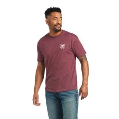 'Ariat' Men's Buckle Flag Short Sleeve - Burgundy -WinterWanderlust Adventures S22 MNS WEST 10040871 front 1024x1024@2x