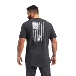 'Ariat' Men's Rebar Cotton Dog Tag Short Sleeve Tee - Charcoal Heather