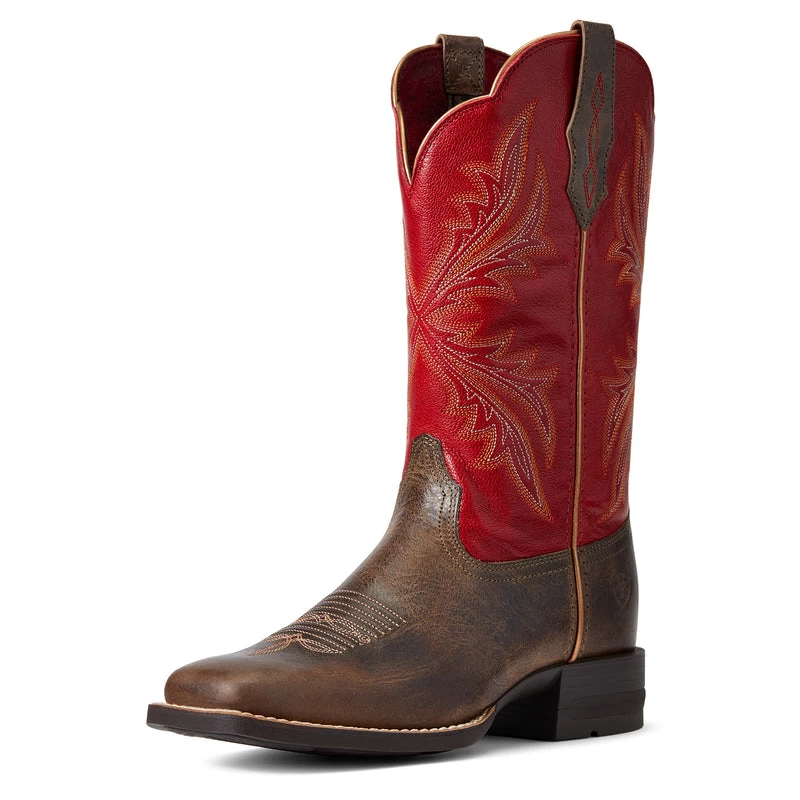 'Ariat' Women's West Bound Square Toe - Sable / Red 6 'Ariat' Women's West Bound Square Toe - Sable / Red - Image 4