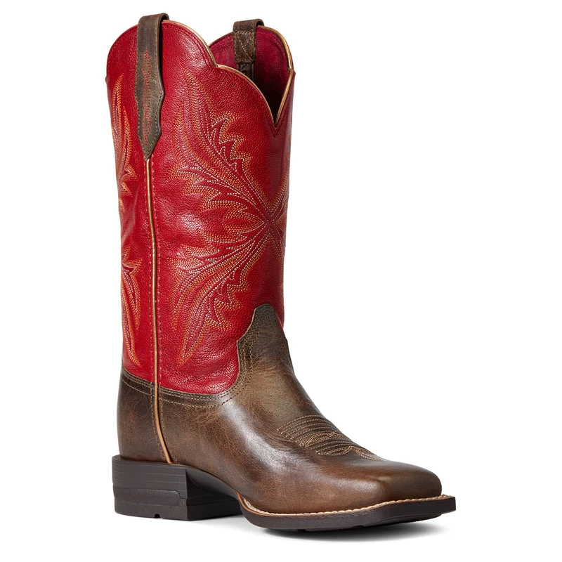 'Ariat' Women's West Bound Square Toe - Sable / Red 8 'Ariat' Women's West Bound Square Toe - Sable / Red - Image 6