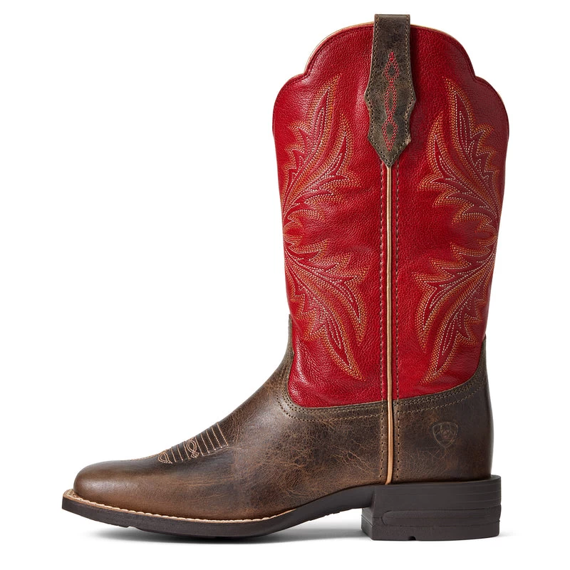 'Ariat' Women's West Bound Square Toe - Sable / Red 3 'Ariat' Women's West Bound Square Toe - Sable / Red