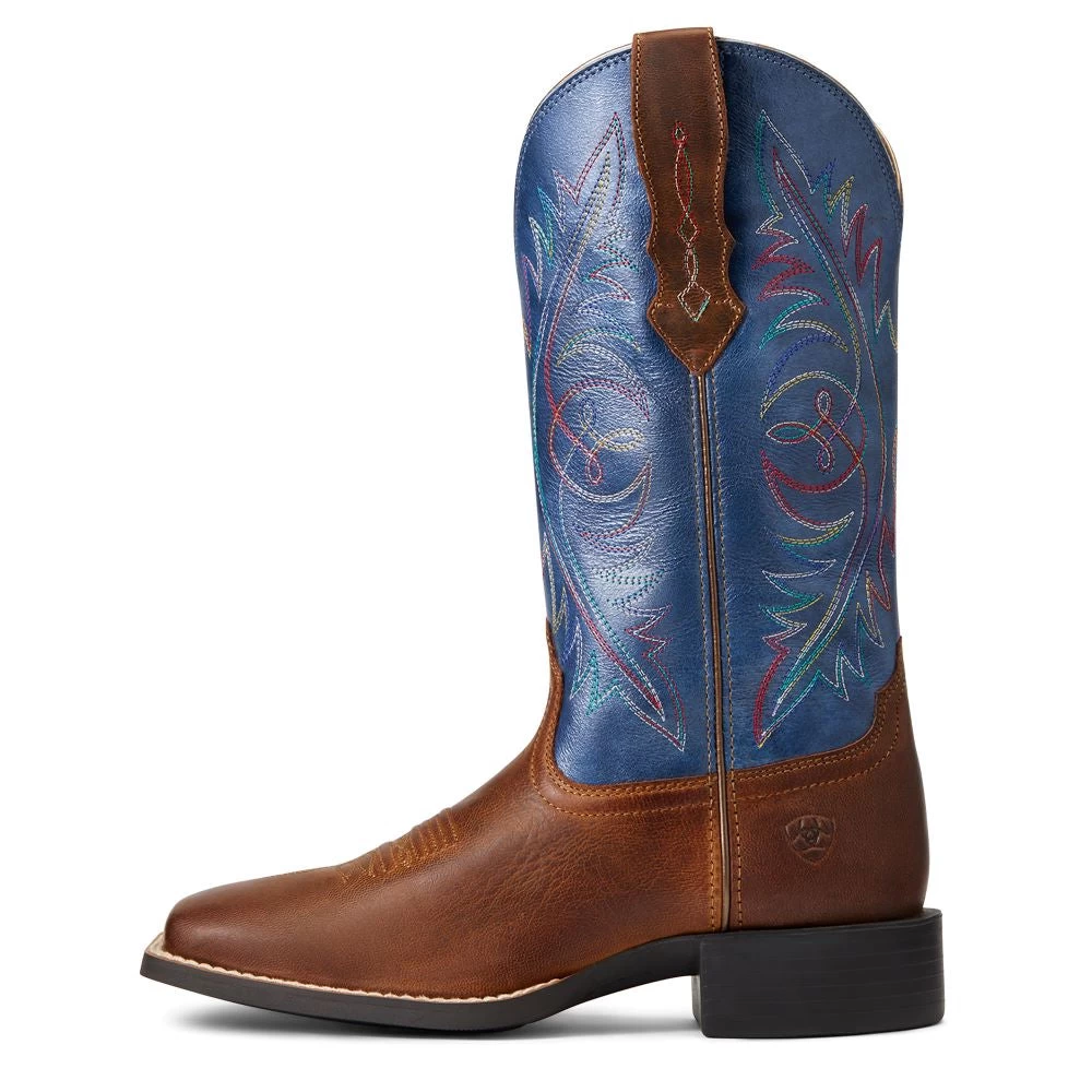 'Ariat' Women's Round Up StretchFit Square Toe - Sassy Brown / Metallic Navy 3 'Ariat' Women's Round Up StretchFit Square Toe - Sassy Brown / Metallic Navy